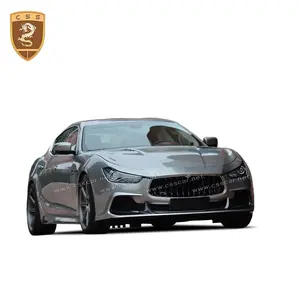 Offre Spéciale CSS CONCEPTION En Fiber De Carbone Jupes Latérales Corps Kit Approprié Pour Maserati Ghibli Pièces De Carrosserie Apc Style Auto Accessoires