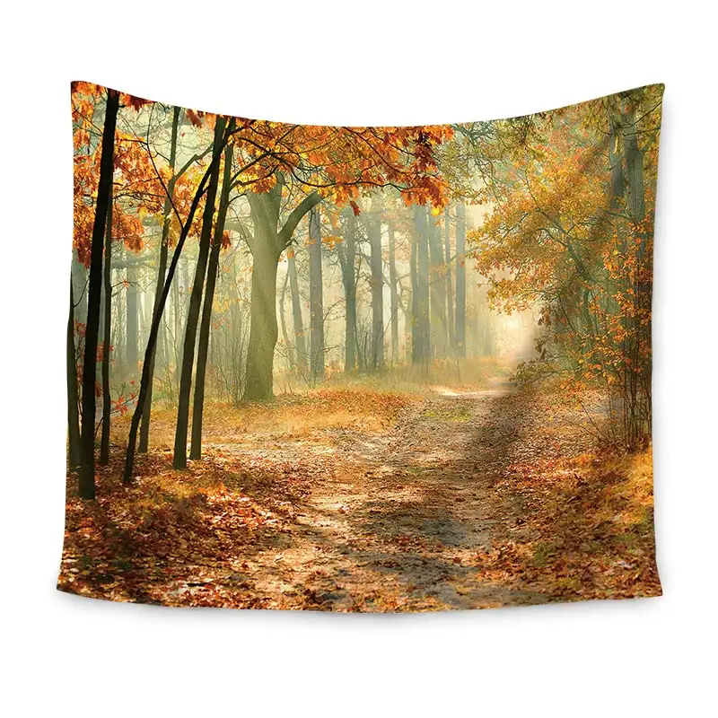 Home Textile Multi-functional Wall Tapestry Printed Forest Landscape For Bedroom