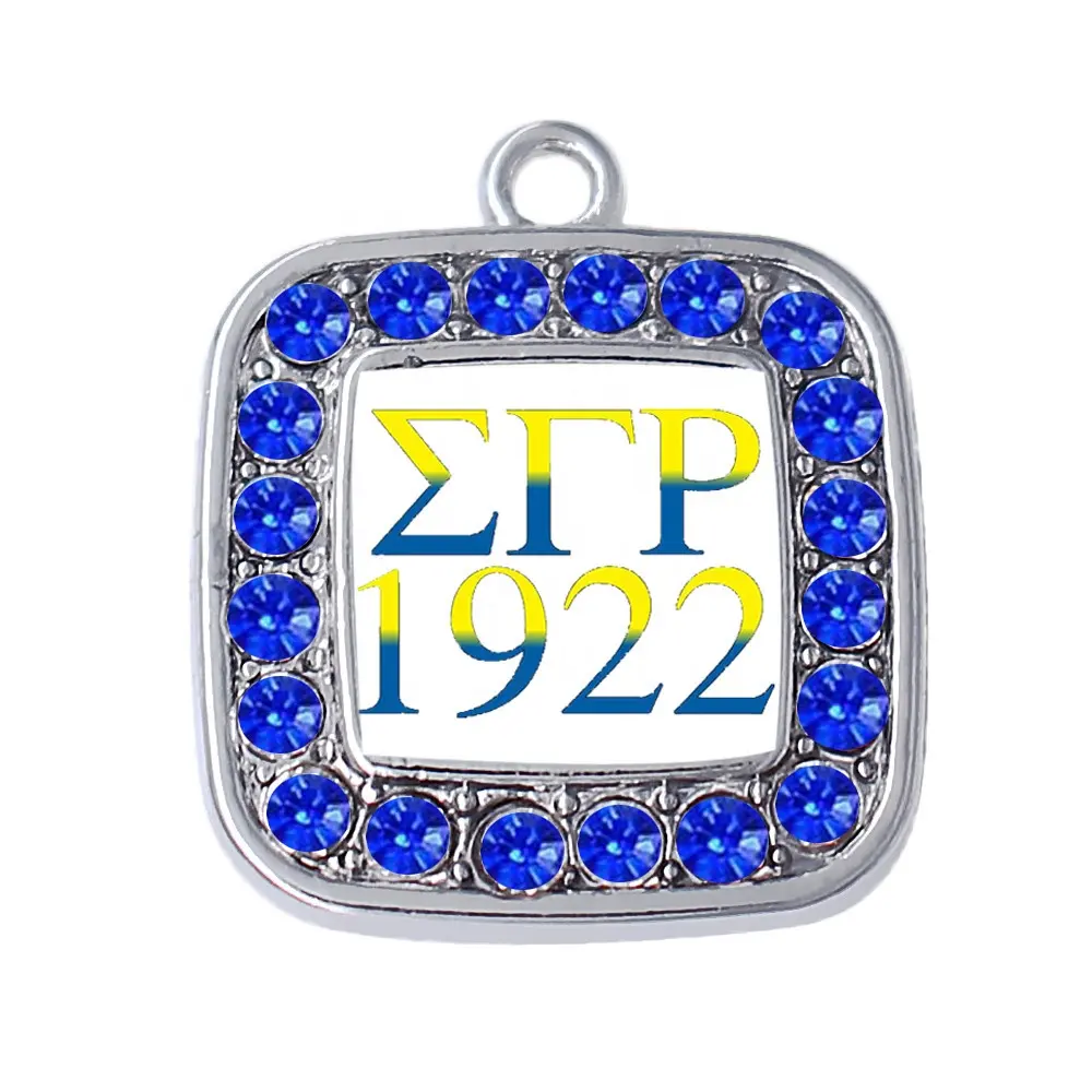 Eco friendly Metal Inlaid Love Heart Greek Life Sigma Gamma Rho Pendant Sorority Label SGRHO Charms For Bracelets Necklaces DIY