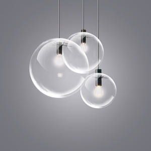 Luminaire suspendu JYLIGHTING, lustre design en verre, loft décontracté, boule ronde en verre transparent, luminaire suspendu à LED - Product Image 3