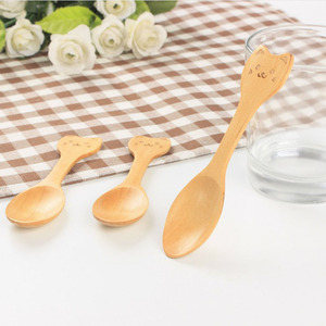 Cute Cartoon Animals Pattern Natural Bamboo Cutlery Wooden <strong>Small</strong> <strong>Spoons</strong> for Children / Baby - Product Image 3