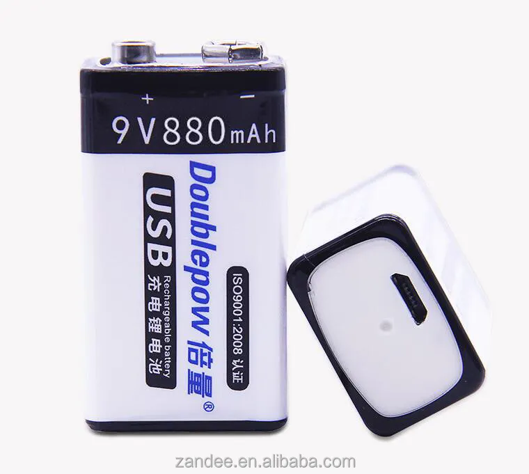 Newest product 650mAh li-ion USB lithium Rechargeable 9v battery for microphone