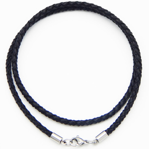 Collier en cuir Pu tressé avec fermoir mousqueton, ajustable et <span class=keywords><strong>moins</strong></span> <span class=keywords><strong>cher</strong></span>, chaîne à bijoux - Product Image 1