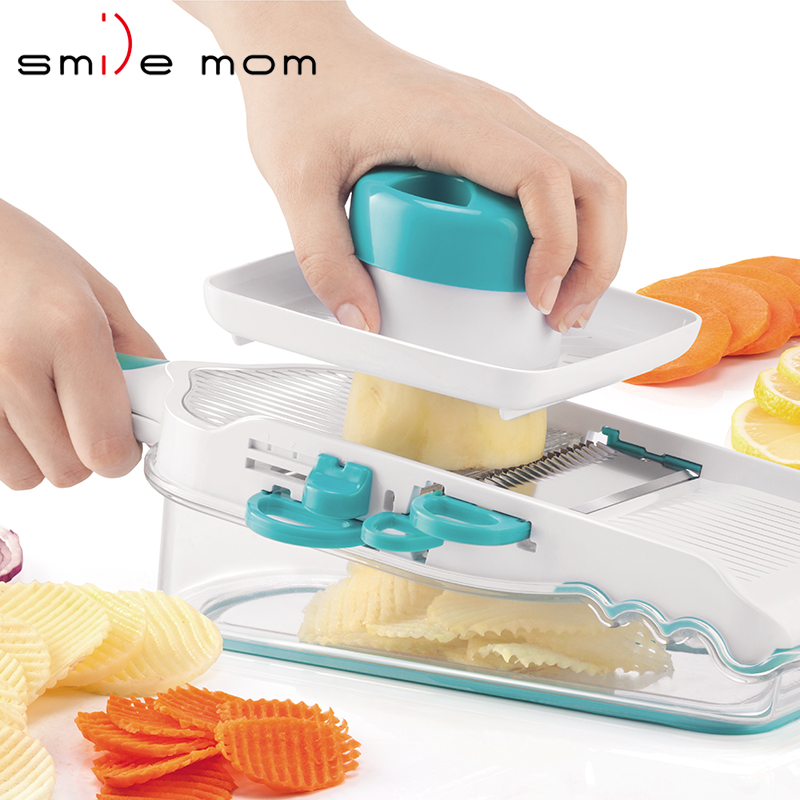 Smile mom Kitchen Gadgets Mandoline Slicer Vegetable Cutter Pro Smart mandoline