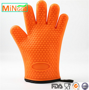 Jaune couleur <span class=keywords><strong>chaud</strong></span> coton cuisine silicone bout des doigts des gants - Product Image 1