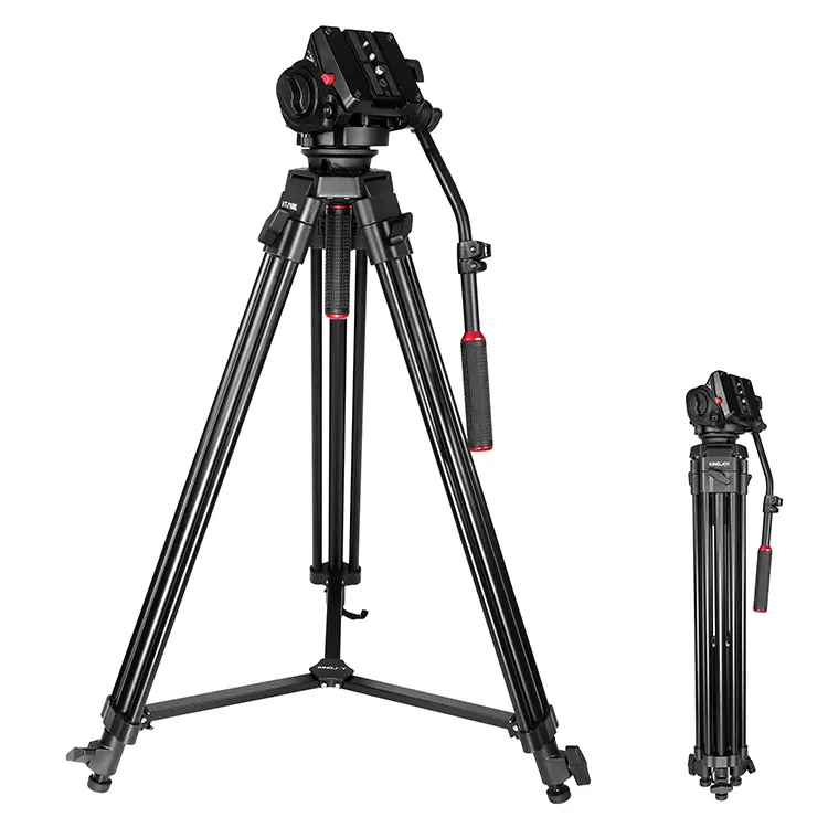 Kingjoy — trépied de caméra vidéo robuste, en aluminium, nouveau design fluide, pour caméra