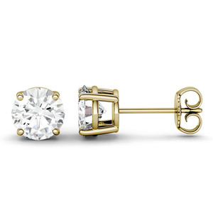 Orecchini a lobo in <span class=keywords><strong>moissanite</strong></span> provenzale da 1 carato, rotondi, incolore, creati in laboratorio, con diamante sintetico - Product Image 1