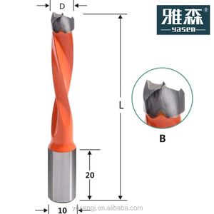 Yasen kj2 công nghiệp Flute Dowel khoan bit <span class=keywords><strong>10mm</strong></span> Shank & 5-15mm Đường kính lưỡi cam/đen cho nhiều Woods - Product Image 4