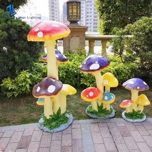 핫 세일 3D 버섯 정원 빛 테마 파크 장식 램프 야외 풍경 조명
