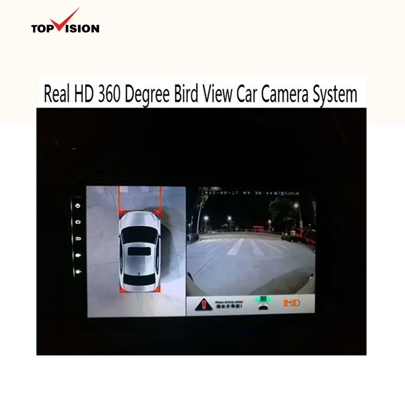 Câmera de carro dvr sem costura, real hd 720p 360 graus, visão surround, 4 sistema com detecção de <span class=keywords><strong>movimento</strong></span> e função de sensor-g