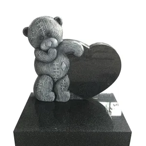 Antique baby headstones tombstones with teddy bear