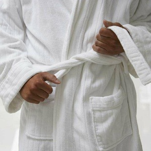 Aiqi Factory Wholesale 100% Cotton <strong>Super</strong> Cosy Coral Fleece Bathrobe Unisex Hotel Towels <strong>Robes</strong> Breathable Sleepwear for Guests - Product Image 4