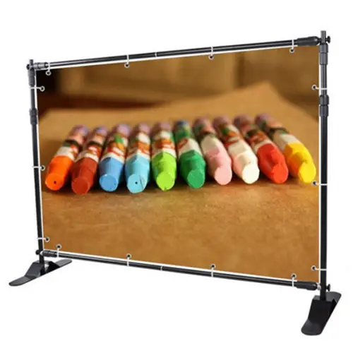 Suporte de backdrop para promoção/casamento, altura de flexibilidade, alumínio, leve, cabine de exposição, passo e repetição