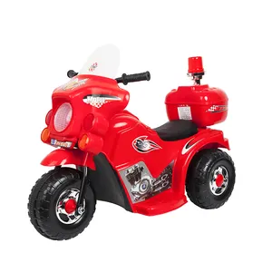 Mini motocicleta eléctrica operada por batería para niños, coche, motocicleta de policía