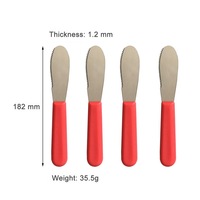 Couteau à beurre à bord droit en acier inoxydable, avec large manche en plastique, de haute qualité couteau de table