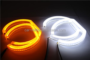 Acrylique DTM cristal SMD LED yeux d'ange pour BMW F30 F35 E90 E92 jaune blanc DRL LED yeux d'ange halo anneaux