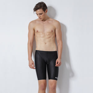 Maillot de bain de course personnalisé pour homme, coupe carrée, 1 pièce, Spandex/Polyester, noir, séchage rapide - Product Image 2