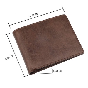 Tasca frontale breve portafoglio per gli uomini, clip dei soldi del cuoio bi fold wallet - Product Image 3