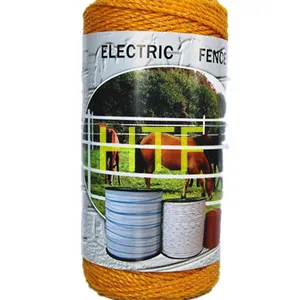 2mm yellow solar electric fence polywire for garden security and farm fencing