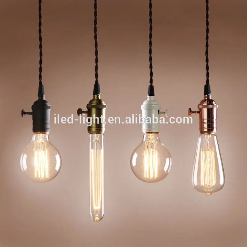 Edison Bulb E27 lampholder Aluminium Phenolic Copper lamp holder wire switch 110V-240V Socket pendant lighting vintage parts