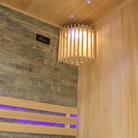 Ruang Sauna Uap Kayu Hemlock Solid Modern dengan Panel Kontrol Komputer, Ozon Sehat Baru, Harga Grosir
