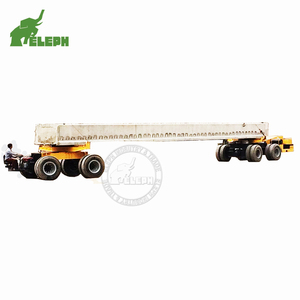 Remorque à plateau hydraulique ELEPH pour transport de poutres en béton préfabriqué, sections de pont longues, <span class=keywords><strong>4</strong></span> essieux, 100 tonnes, direction hydraulique - Product Image 4