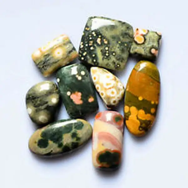 Cabochons ovales ou autres formes, pierres précieuses naturelles en agate d'océan de qualité AB, 1 pièce