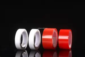 Sided Adhesive Tape Custom Self Adhesive Red Mopp Liner Acrylic Glue Double Sided PET Film Tape
