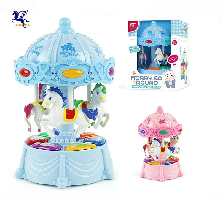 Веселые круглые развивающие пластиковые игрушки для детей, любимые игрушки B/O карусель
