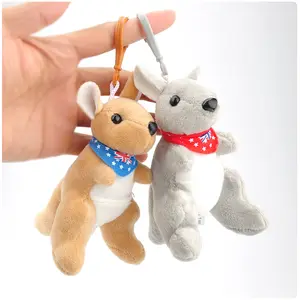 Personnalisé en peluche mascotte signature petit paresseux mini kangourou en peluche porte-clés jouet avec couverture