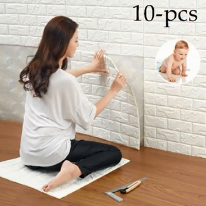 Bois mélangé 3d papier peint mousse fausses feuilles de briques, dalles de <span class=keywords><strong>mur</strong></span> de briques - Product Image 6