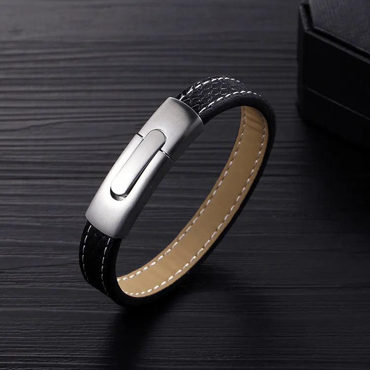 12mm magnetic clasp bracelet wrap handmade leather bracelet for men