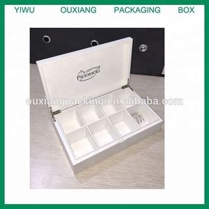 <span class=keywords><strong>Caja</strong></span> de té de <span class=keywords><strong>madera</strong></span> con 8 <span class=keywords><strong>compartimentos</strong></span>, acabado lacado en blanco mate, de lujo, nuevo diseño - Product Image 6