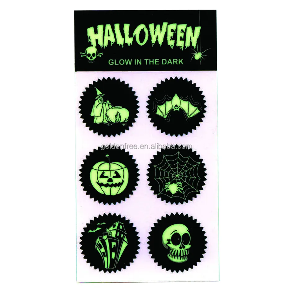 Modieuze Lichtgevende Glow In Dark Stickers Voor Halloween Party Card Met Disney & Nbcu Gecontroleerd Fabriek