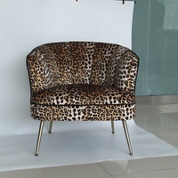 Canapé de salon en tissu imprimé léopard, personnalisé, avec 4 pieds