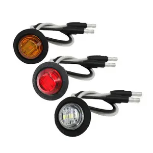 Yuvarlak LED yan Ma D Side Marker işık ABS Led ışıkları ile tüm nokta Amber 3/4 inç PC 12V çeşit araba için ve römorklar 12 ay