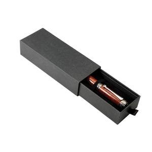 Custom Logo Printing High End Drawer Box Black Cardboard Pen Packaging Box