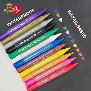 ขายตรง Oem 12สีที่เหมาะสมพื้นผิวใดๆกันน้ำมืออาชีพปากกามาร์กเกอร์สี - Product Image 3