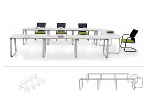 Table de réunion en bois, table de conférence, tables de conférence en forme de U - Product Image 3