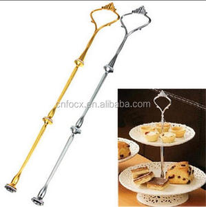 Silver Gold Cake <strong>Plate</strong> <strong>Stand</strong> / Wedding Party Crown Rod / Metal Wedding Cake <strong>Stand</strong> - Product Image 1