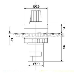 10K 22mm foro di montaggio potenziometri Tayee LA42DWQ-22 - Product Image 3