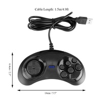 Manette de jeu classique filaire USB à 6 boutons pour PC MAC rétro, manette de jeu, manette de jeu, non compatible avec SEGA Genesis Mega Drive MD2, LIVRAISON RAPIDE
