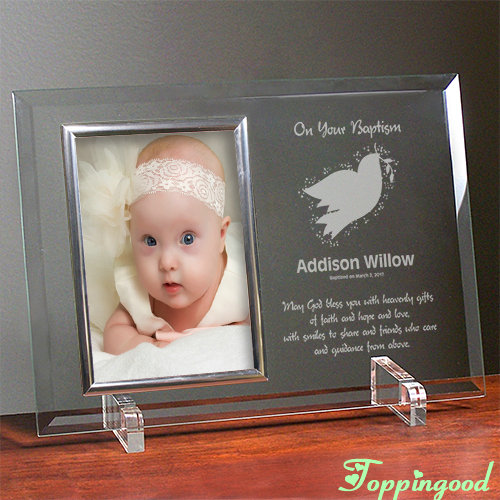 Настольная стеклянная детская фоторамка первого года с твердыми акриловыми стеблями