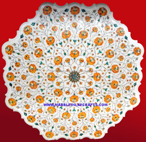 Ronde Incrustation En Marbre Table Top - Product Image 1