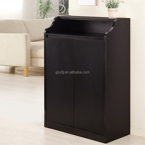 現代的なスタイル5広々とした棚ブラック仕上げユーティリティシューズラックデザイン1014 - Product Image 3