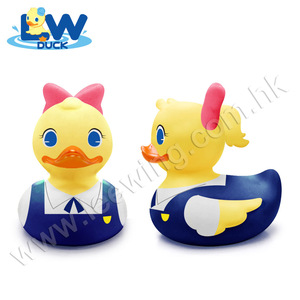 Jouet de bain en plastique vinyle, Design Original à mâcher, en PVC, pour enfants, canard, Logo imprimé, canard en caoutchouc jaune, pièces - Product Image 3