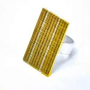 Anillo liso de plata de ley con textura de oro de 18K, joyería con forma de amantes para aniversario, regalo de compromiso, fiestas, evaluación de terceros - Product Image 2