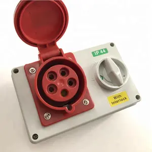 High Quality IP44 5P-32 025 Mechanical Interlock Socket With Switch