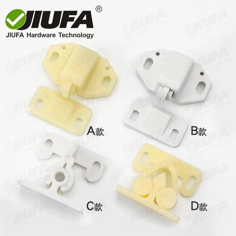 JIUFA Furniture Hardware Plastic Roller Door Catch Cabinet Door Closer Latch Catch