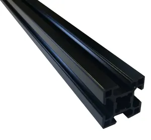 Perfil de aluminio de 30x30 ranura en t anodizada negra, perfil de extrusión de aluminio anodizado negro